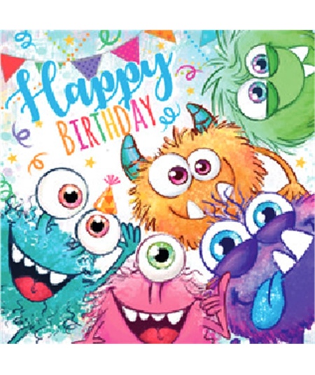 Tovaglioli 3 veli 33x33 cm "Funny monster", 20 pezzi
