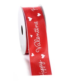 Nastro in organza con stampa cuori