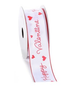 Nastro in organza con stampa cuori