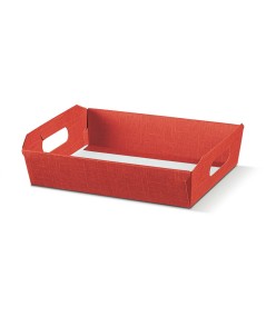 Cesto con manici mini rosso 22x16xh.5 cm