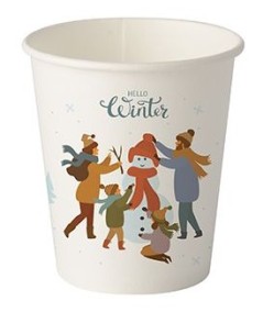 Bicchieri di carta 0,2 lt Ø 8 cm h. 9,2 cm - "Hello Winter", 50 pezzi