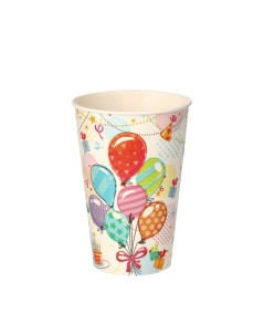 Bicchieri di carta 0,2 lt Ø 7 cm h.9,7 cm "Festa", 10 pz
