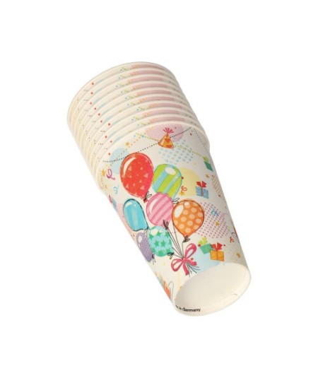 Bicchieri di carta 0,2 lt Ø 7 cm h.9,7 cm "Festa", 10 pz