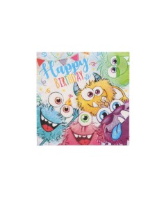 Tovaglioli 3 veli 33x33 cm "Funny monster", 20 pezzi