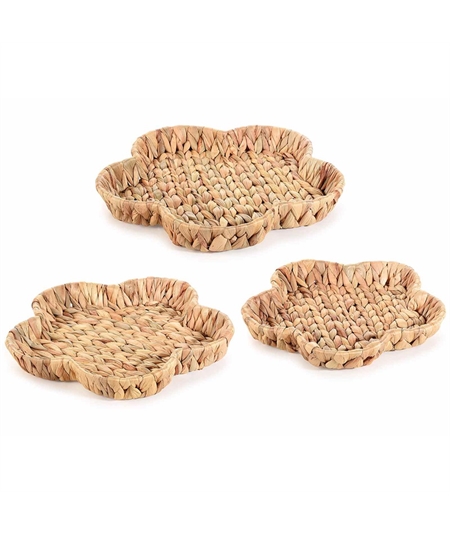 Cestino /vassoio a fiore in giacinto intrecciato piccolo 26,5x25,5 cm